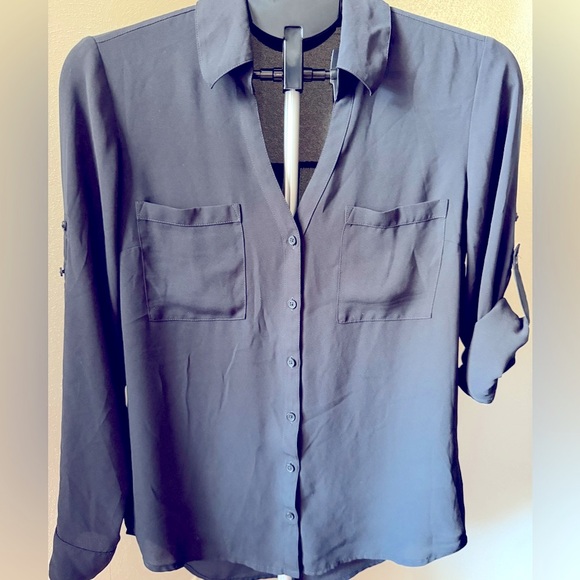 Express Portofino Button-Up Shirt – Black - Picture 1 of 5